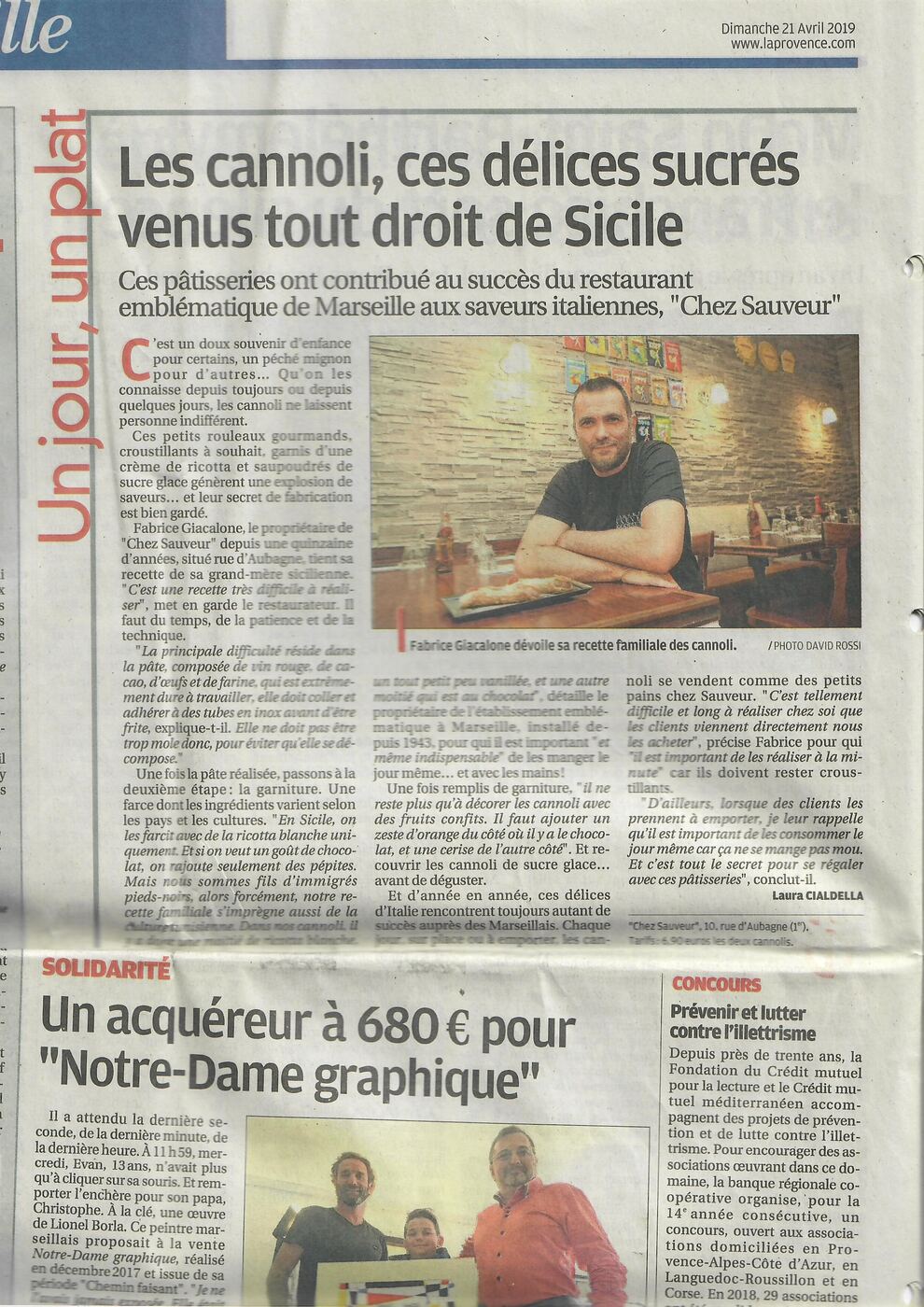 La Provence, 21 avril 2019